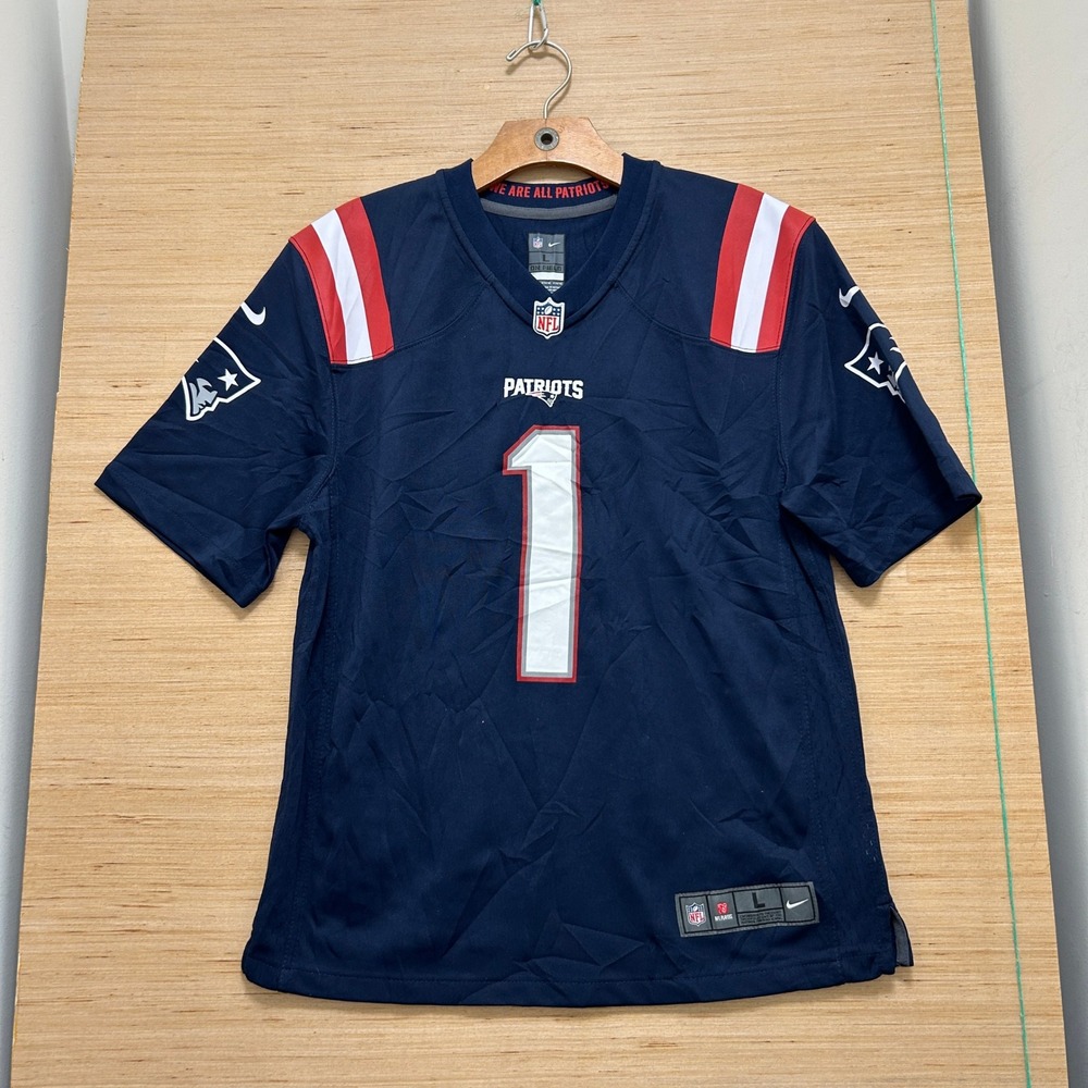 Nike NFL New England Patriots Cam Newton 1 Youth Jersey Navy Blue Large 14/16